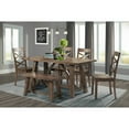 thumbnail image 1 of Picket House Furnishings Regan 6-Piece Dining Set, 4 Side Chairs & Bench, Walnut, 1 of 6