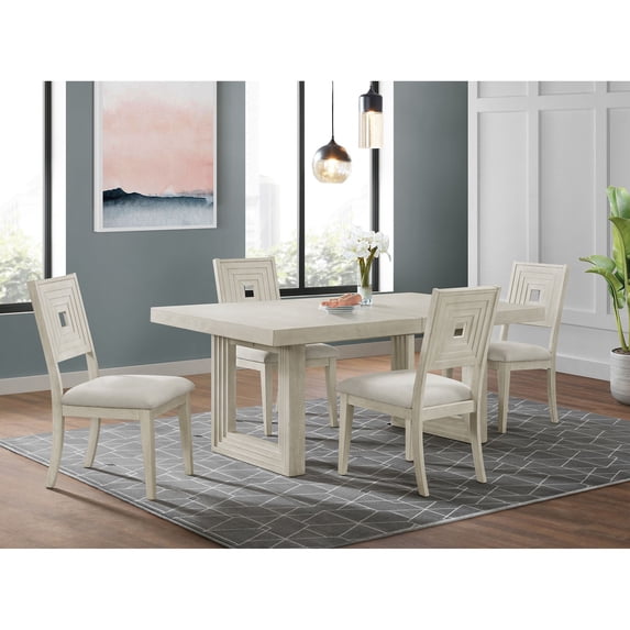 Picket House Furnishings Rhiannon Rectangular Dining Table in Antique White