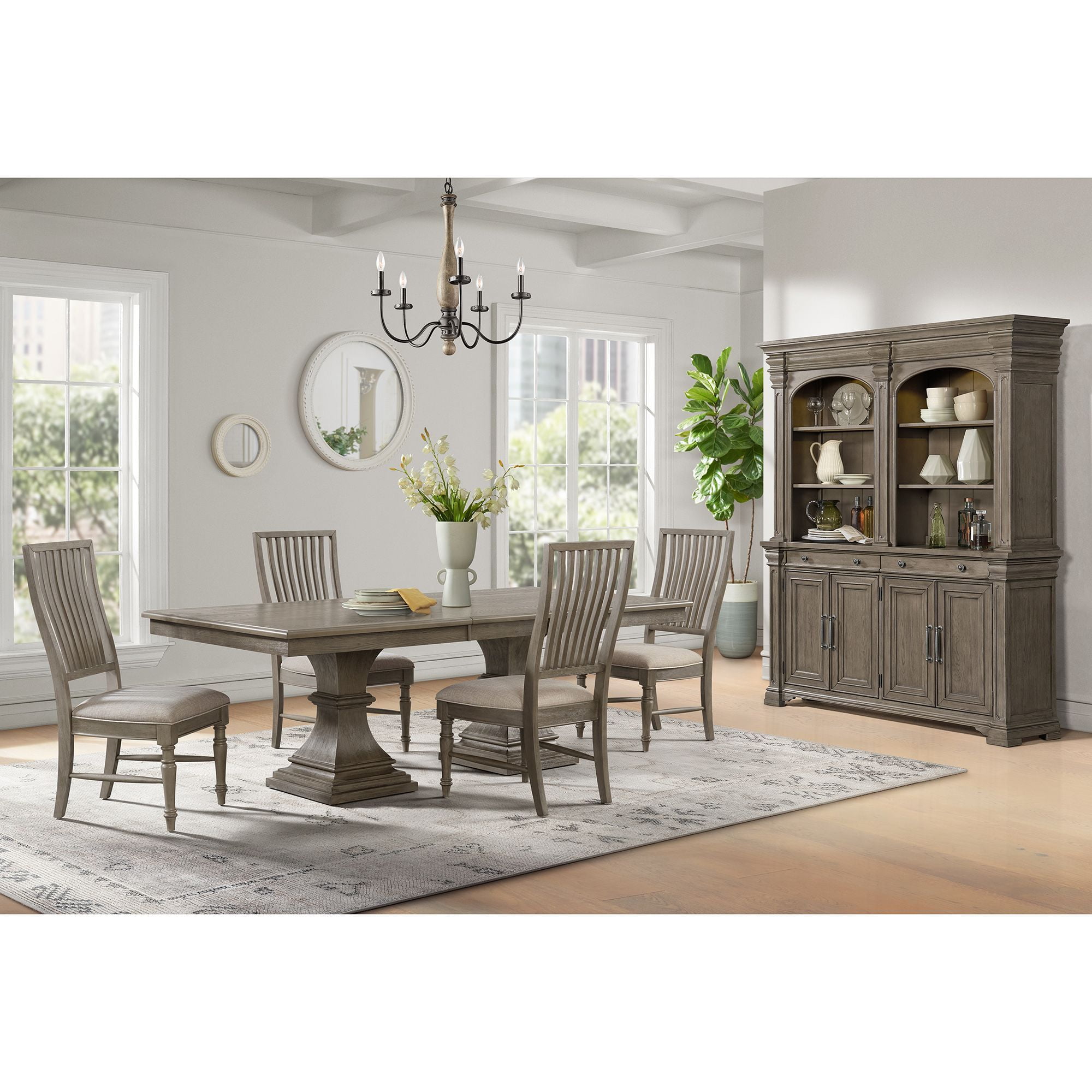 Royale Gray Oak Extendable Rectangular Dining Table