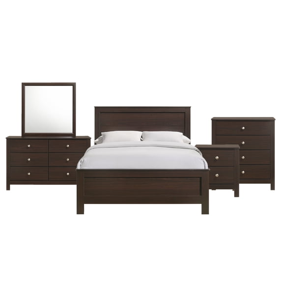 Picket House Furnishings Santino Full Panel 5PC Bedroom Set in Espresso