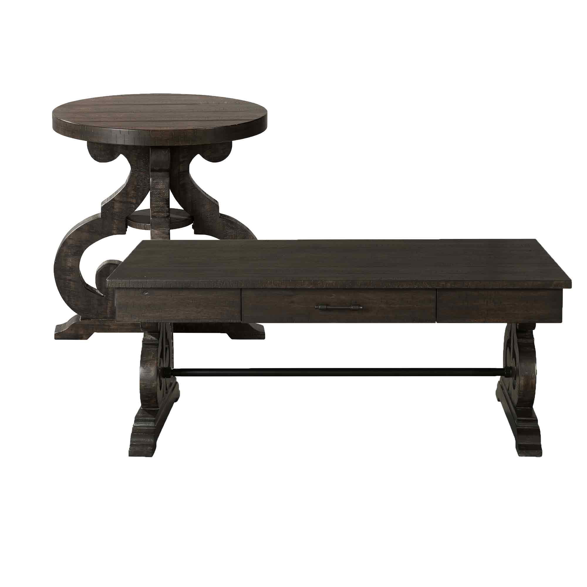 Picket House Furnishings Stanford 2pc Occasional Set, Coffee & End Table, Dark Ash