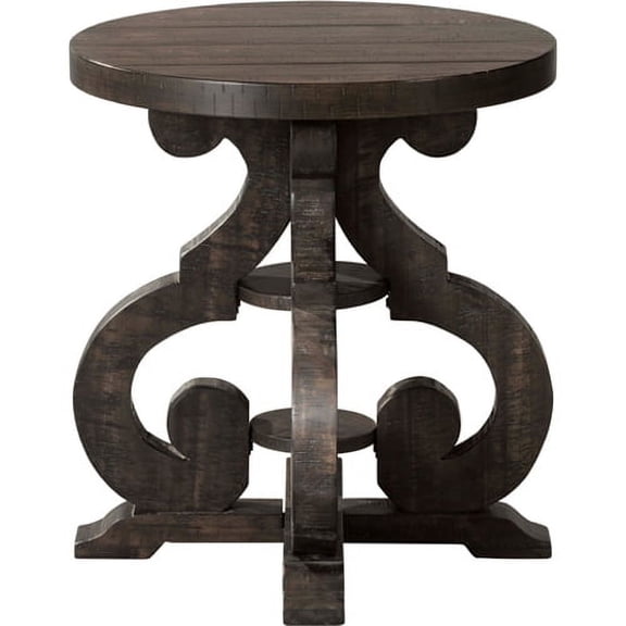 Picket House Furnishings Stanford Chair Side Table, Dark Ash