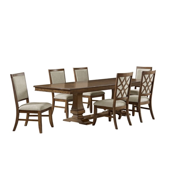 Picket House Furnishings Stark 7PC Standard Height Dining Set in Cherry