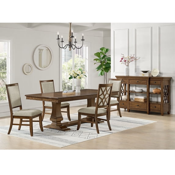 Picket House Furnishings Stark Dining Table with with 18" Leaf in Cherry