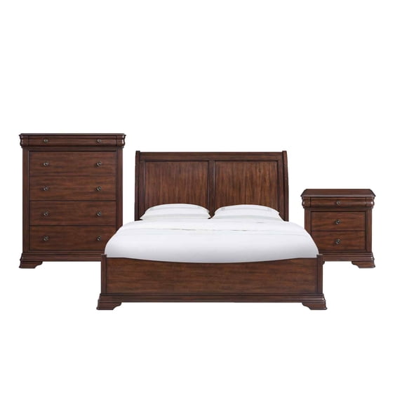 Picket House Furnishings Stark King 3PC Bedroom Set in Cherry