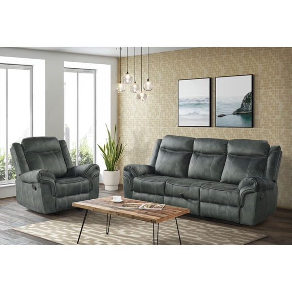 Picket House Furnishings Tasso Glider Recliner in FB367 Charcoal