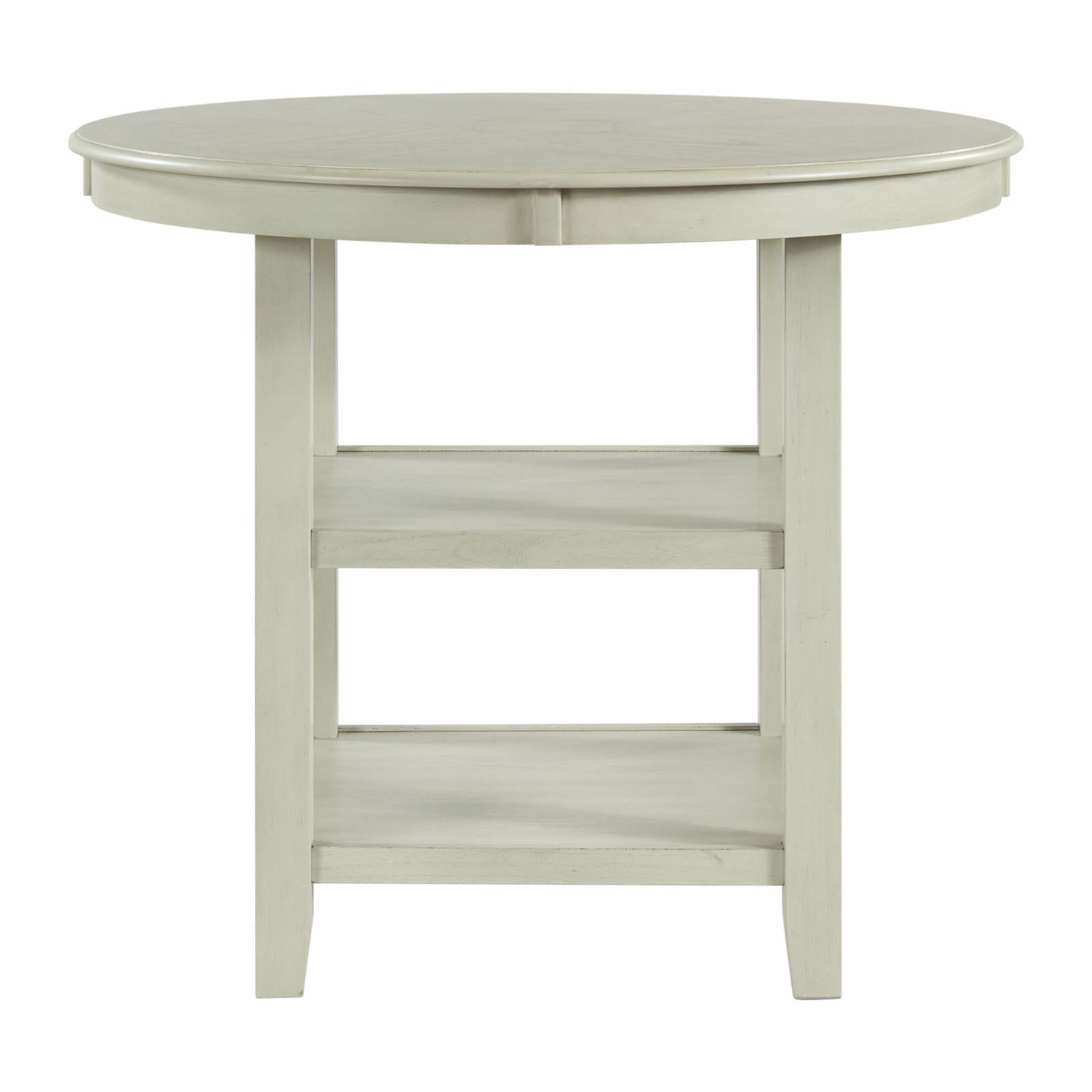 Bisque Gray 42" Transitional Round Wood Counter Height Dining Table