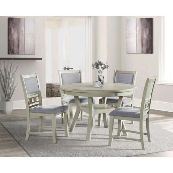 Picket House Furnishings Taylor Standard Height 5PC Dining Set-Table and Four Side Chairs in Bisque