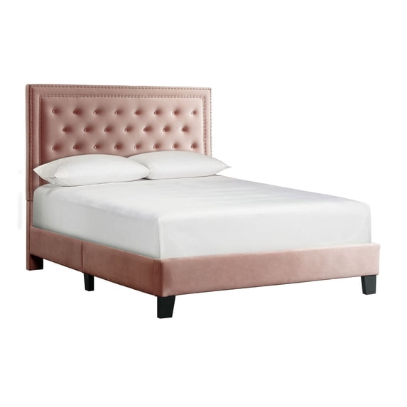 Picket House Furnishings Teagan Full Upholstered Platform Bed in Blush