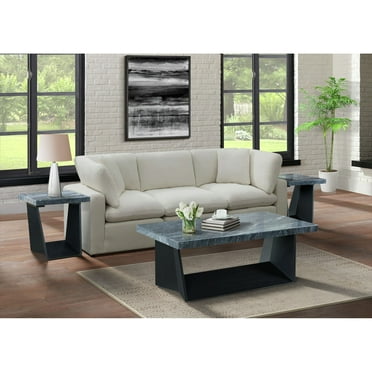 Picket House Furnishings Tobias End Table with Dark Marble Top