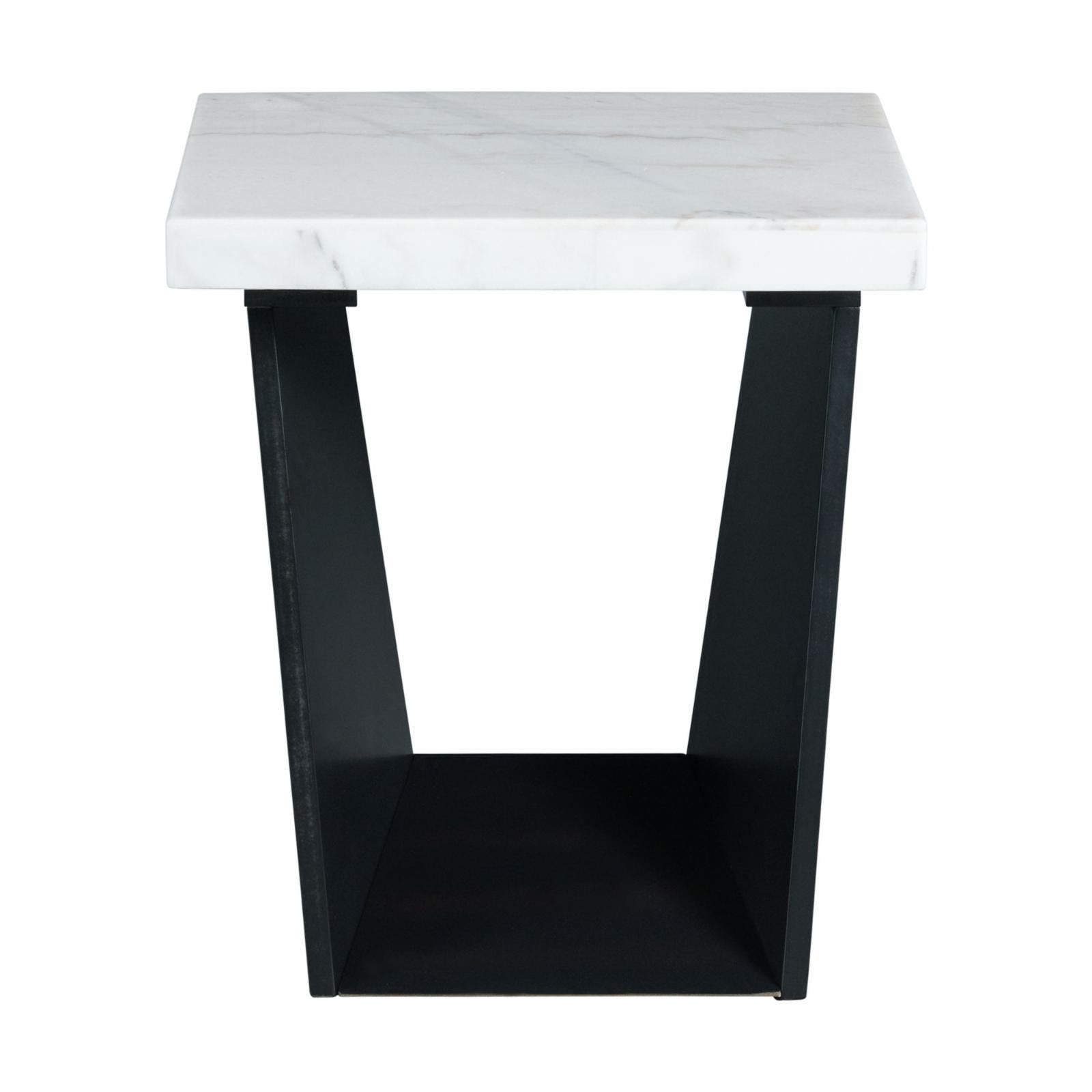 Tobias White Marble Top Rectangular Accent Table