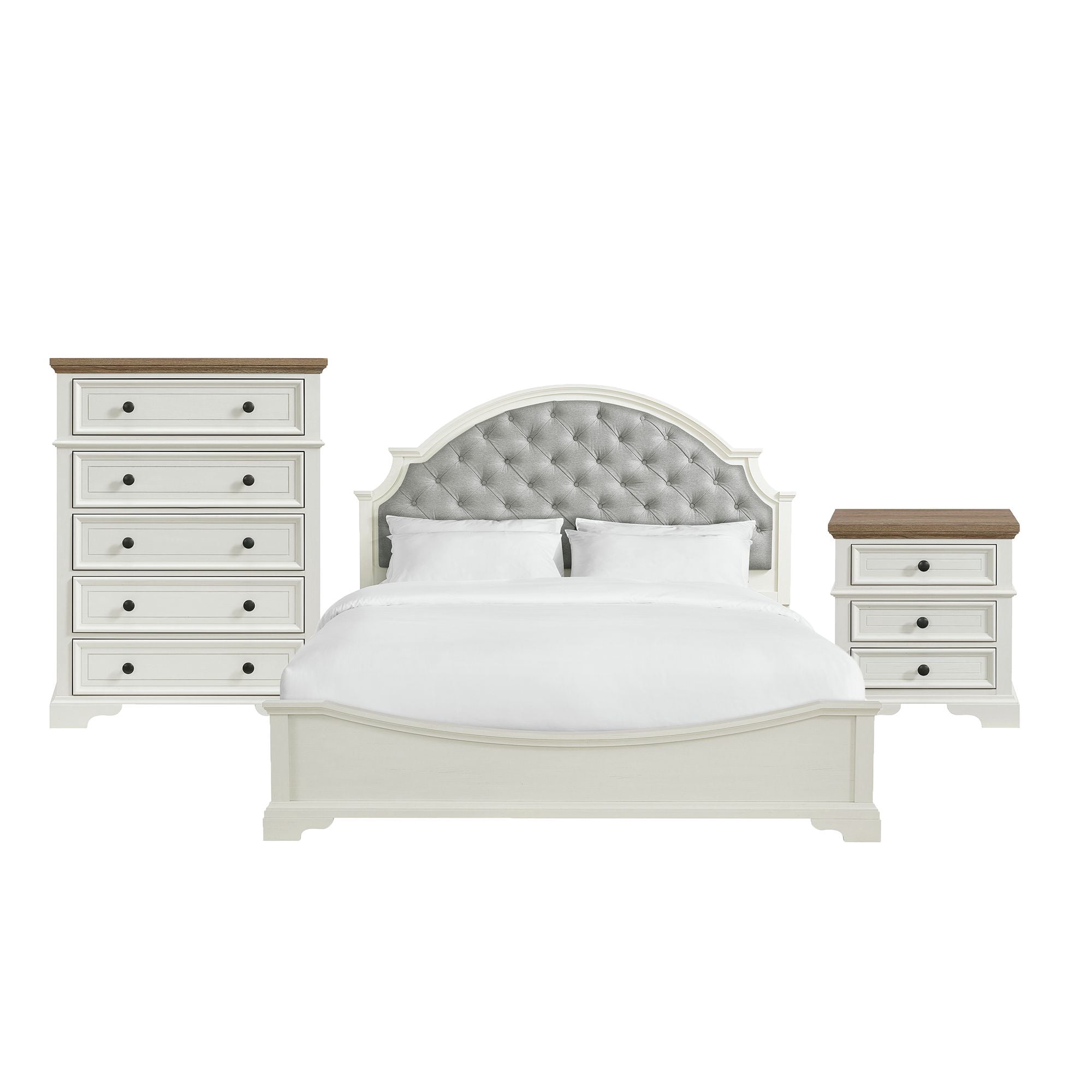 Picket House Furnishings Ulysses Youth King UPH 3PC Bedroom Set in White