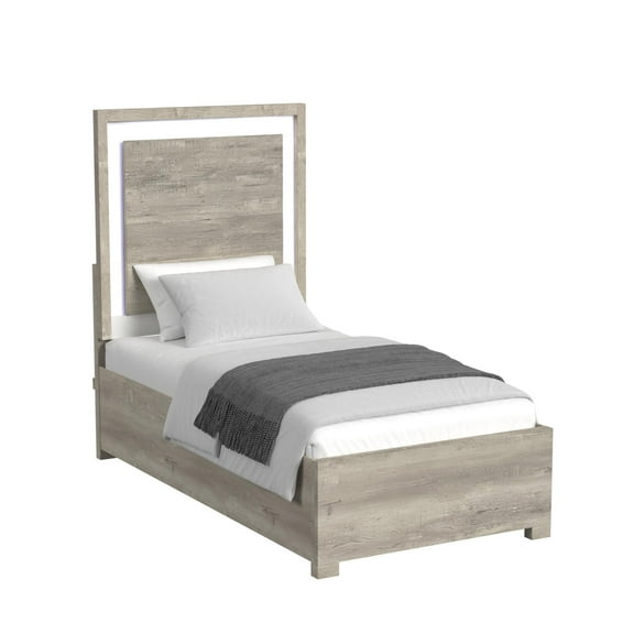 Picket House Furnishings Vega Twin Bed with LED in Dual Tone