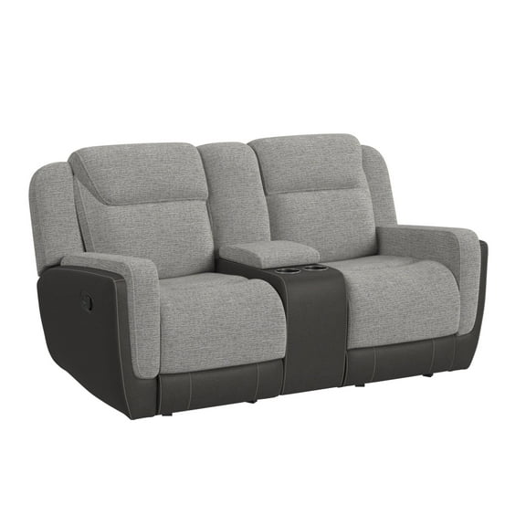 Viper Motion Glider Loveseat with Console in Rancho Grey