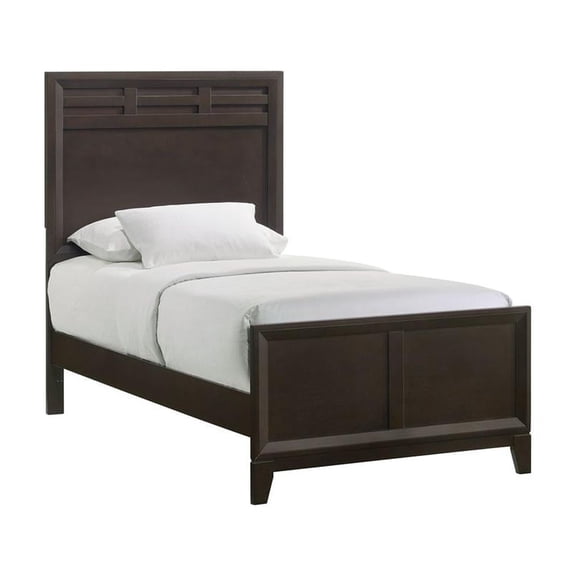 Picket House Furnishings Warren 42"W Twin Panel Wood Bed in Merlot