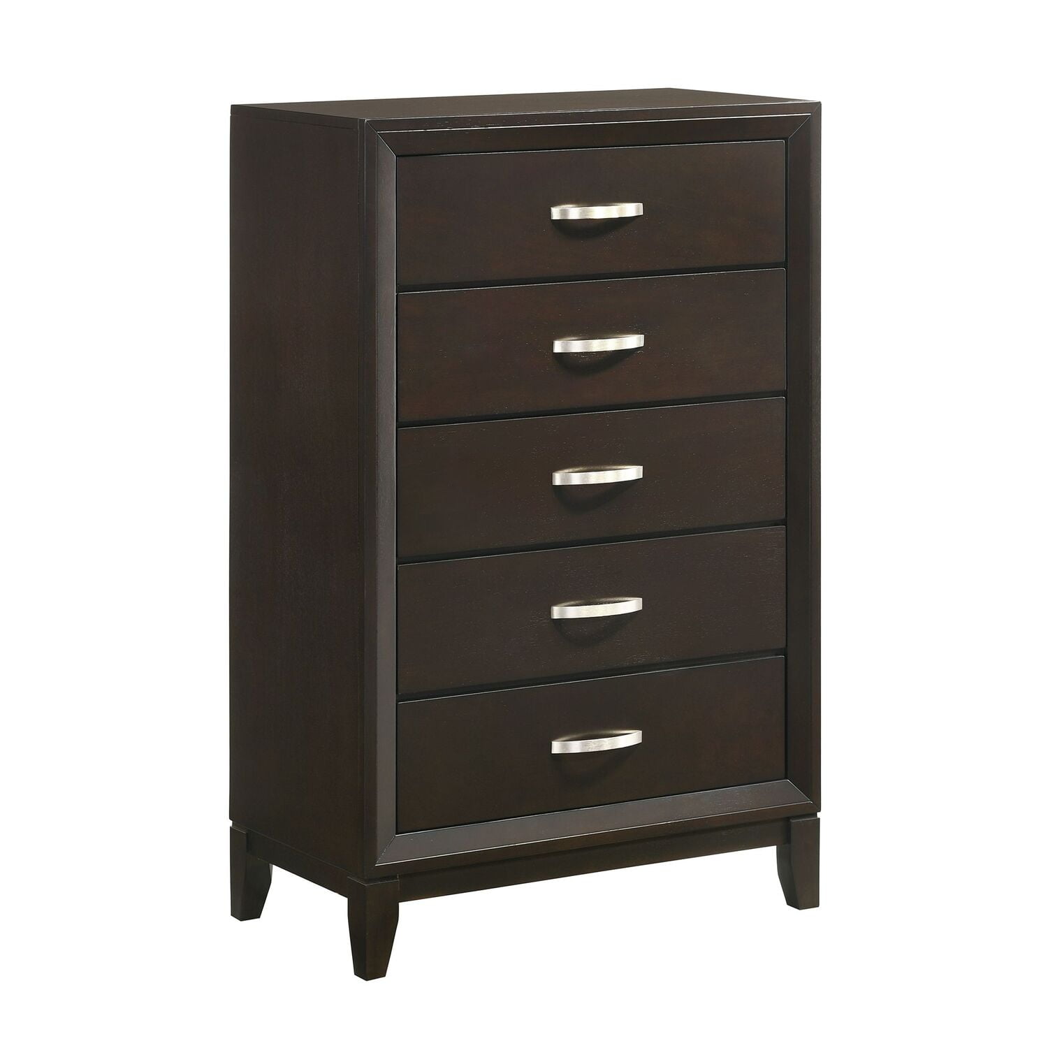 Merlot Brown 5-Drawer Contemporary Wood Chest