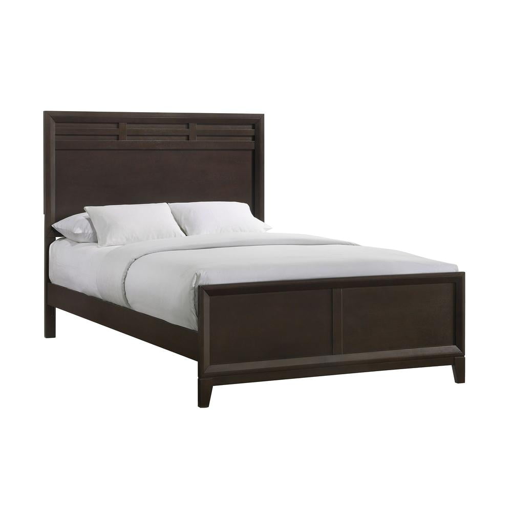 Merlot Queen Wood Frame Bed with Headboard and 2 Drawers
