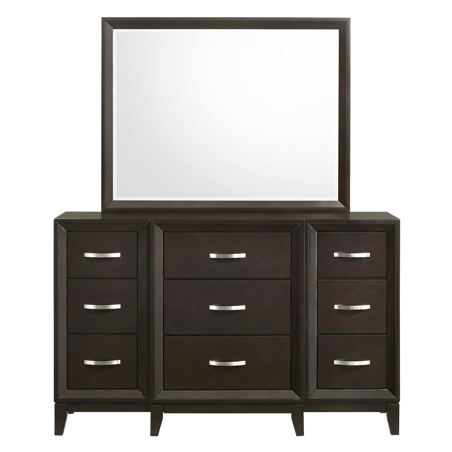 Warren Full Dark Brown Wood 5-Piece Bedroom Set