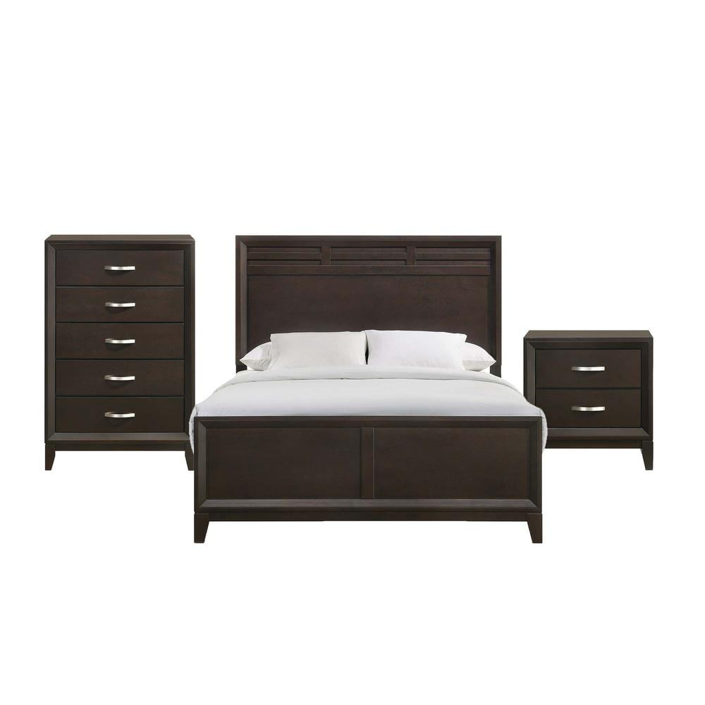 Merlot Queen Panel Bedroom Set with High-Profile Headboard