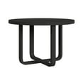 thumbnail image 1 of Woodridge 5PC Dining Set in Black with Grain Round Table and Four White Chairs, 1 of 9