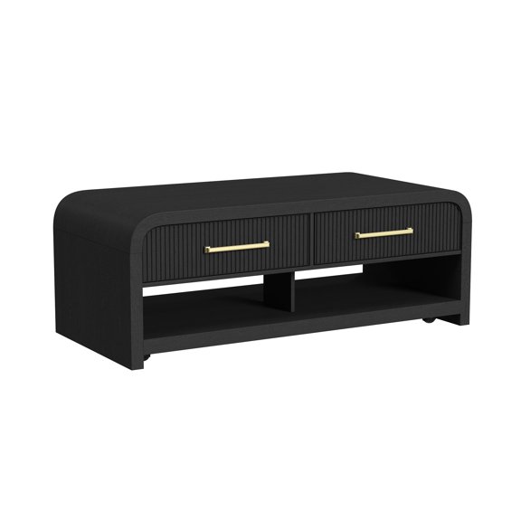 Picket House Furnishings Woodridge Coffee Table with Casters in Black with Grain