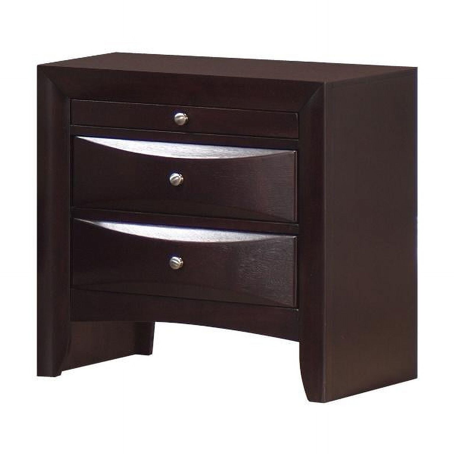 Transitional Mahogany 2-Drawer Nightstand in Rich Brown