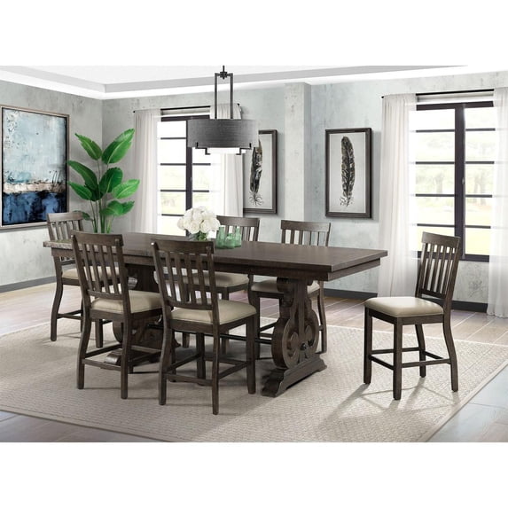 Belen Kox Stanford Counter Height 7PC Dining Set-Table & Six Slat Back Chairs