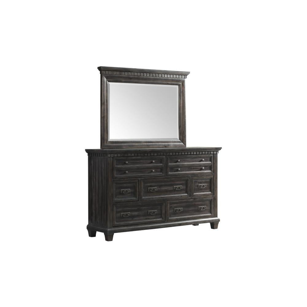 Smokey Walnut 7-Drawer Traditional Dresser with Hidden Compartments