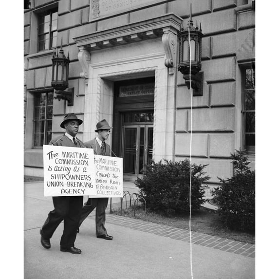 Picket Line 1938. Npicketers Outside Of The Department Of Commerce Protesting The Maritime Board Decisions.