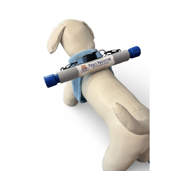 Picket Protector Classic Series Step-in Air Harness Bundle - Baby Blue, XXS harness (11.5" - 13" Chest Size) with 10" Blue Picket Protector