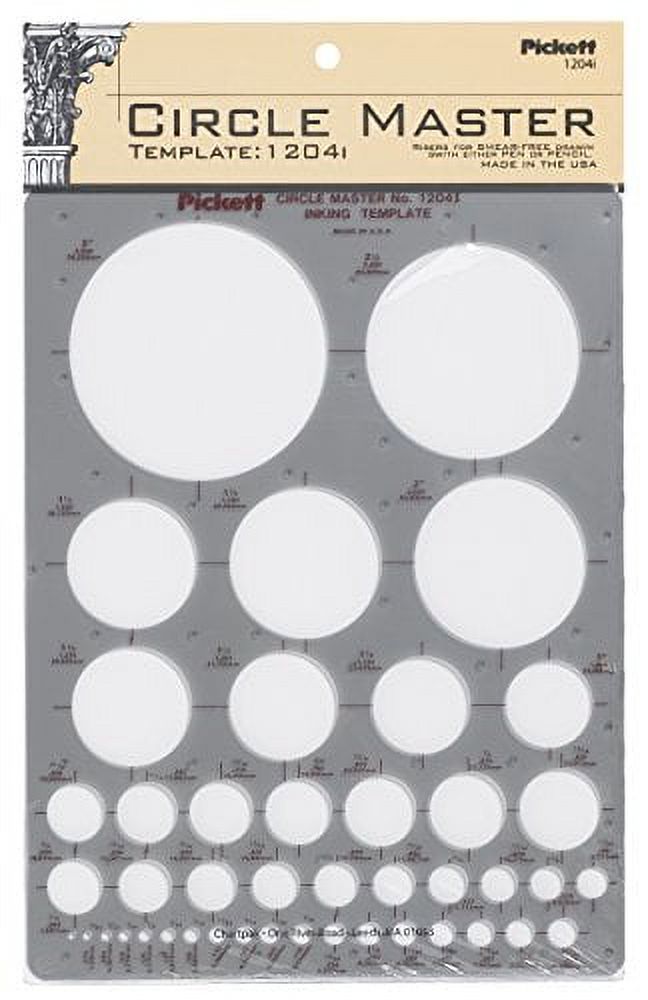 Pickett CHA1204I Circle Master Template, Range From 1/16 To 3 Inches in ...