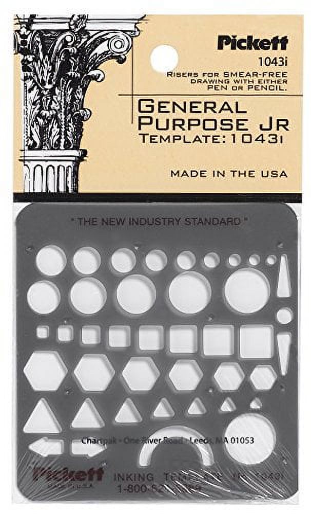 Pickett General Purpose Jr. Template, Including Circles, Squares