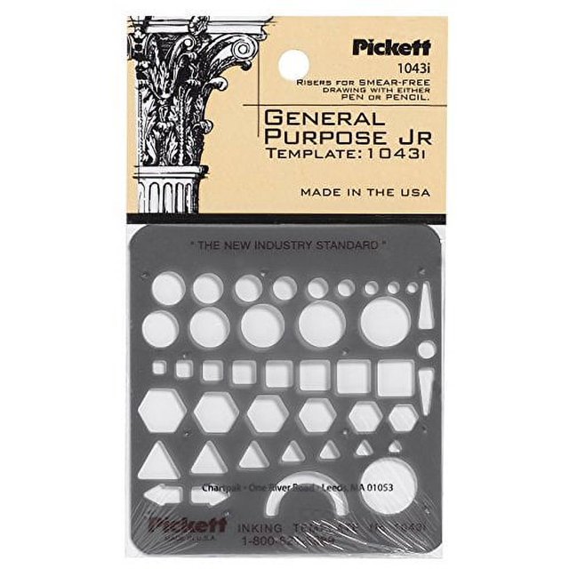 Pickett General Purpose Jr. Template, Including Circles, Squares