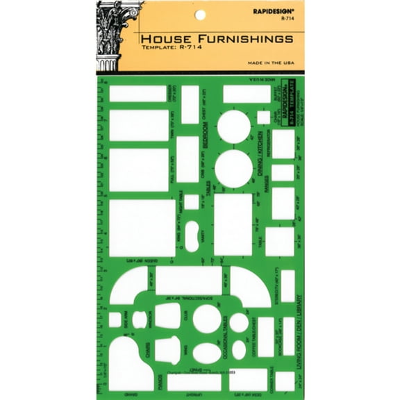 Pickett House Furnishing Template, 1/4in = 1'