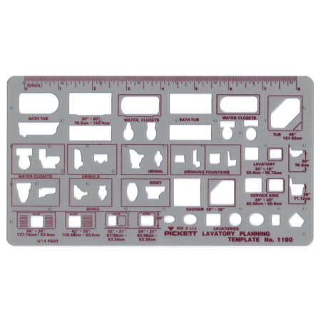 Pickett Lavatory Planning Template, 1/4" Scale