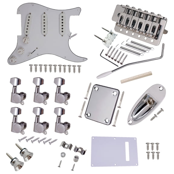 Pickguard Plate,Style Set Diy Pickups And Silver Set Diy Kit Prewired Sss Pickups St Set St Diy Kit Prewired Sss Pickups And St Style Set Kit Prewired Sss Plate Huiop St Simbae Silver St Diy