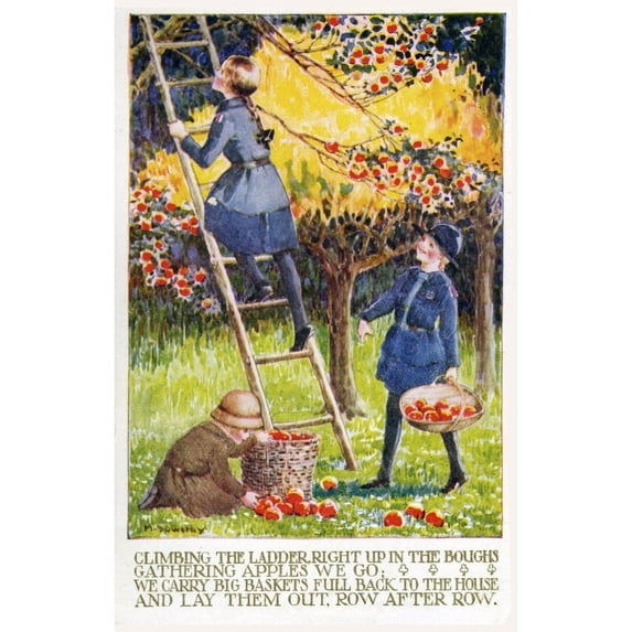 Picking Apples By Millicent Sowerby Poster Print By Mary Evanspeter & Dawn Cope Collection (18 X 24)