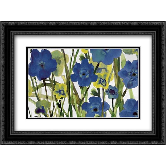 Picking Flowers 2x Matted 24x18 Black Ornate Framed Art Print by Jill, Susan