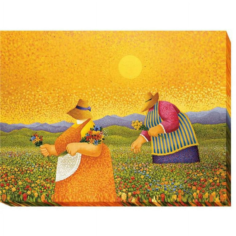 Picking Wildflowers by Lowell Herrero Premium Gallery-Wrapped
