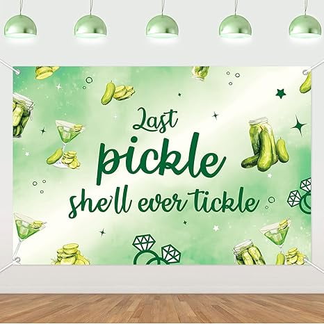 Pickle Bachelorette Party Decorations Green Last Pickle She'll Ever Tickle Backdrop Funny Cucumber Pickle Party Decorations for Women Pickle Theme Bachelorette Party Bridal Shower Engagement Supplies