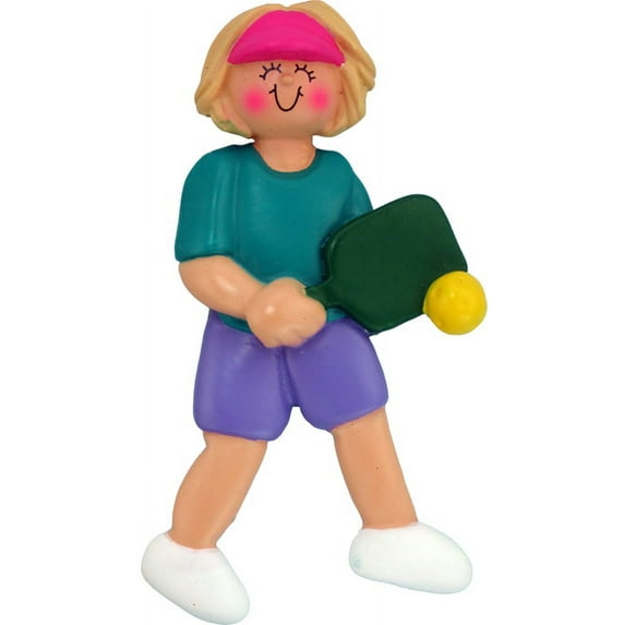 Pickle Ball Female Blonde Personalized Christmas Ornament DO-IT-YOURSELF