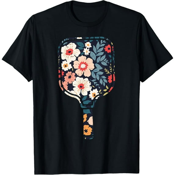 Pickle Ball Paddle Flowers Pickleball Racket Women Men T-shirt