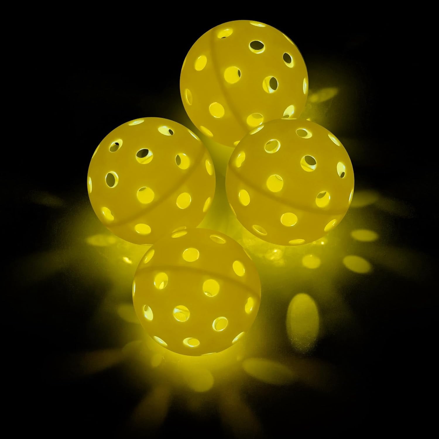 Pickle Balls 4 Pack Glow in The Dark Light up Pickleball Balls Usapa Approved Ideal for Indoor and Outdoor Pickleball Games as Sports Equipment Gifts for Pickleball Aficionados