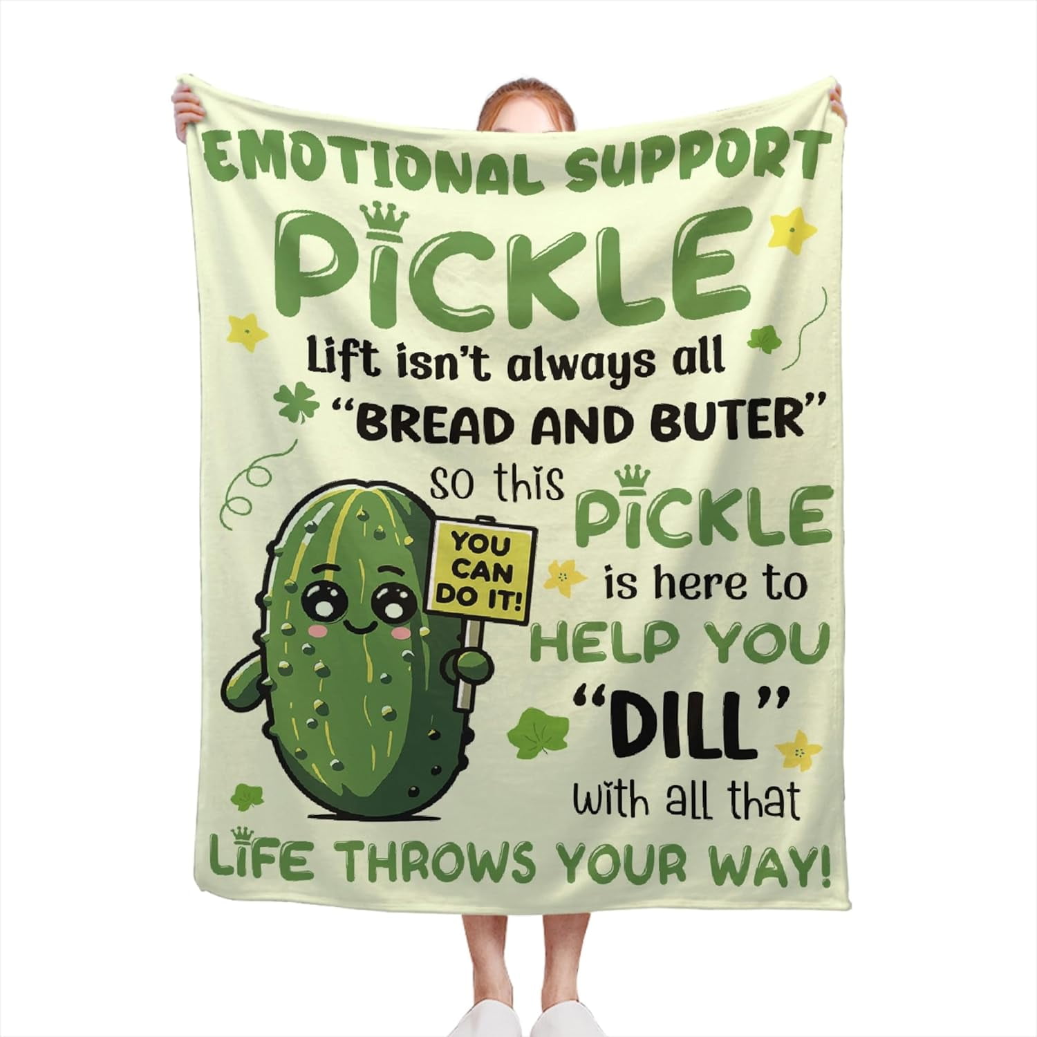 Pickle Blanket Funny Gift for Girl Women - Pickles Gift for Pickles Lover - Fleece Throws Food Lightweight Sheet Super Soft Toddler Kid Flannel Blankets for for Bed/Sofa -60"x80" Inches