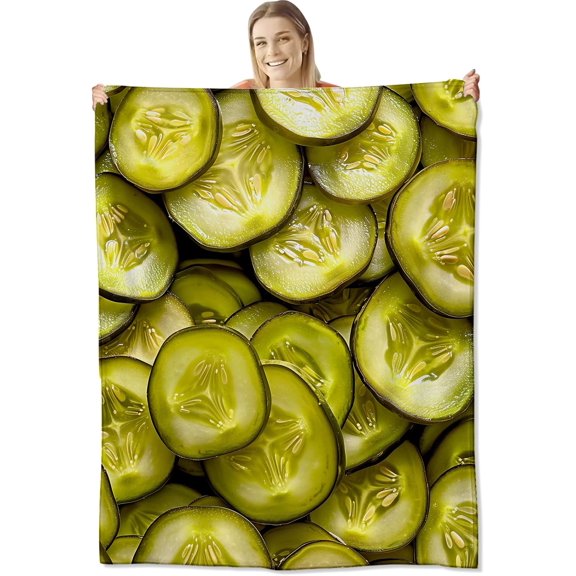 Pickle Blanket for Kids Women Men, Flannel Pickle Blankets Gifts, Pickle Throw Blanket for Sofa Couch Bed Living Room Soft Warm Cozy Pickle Decor 60x50