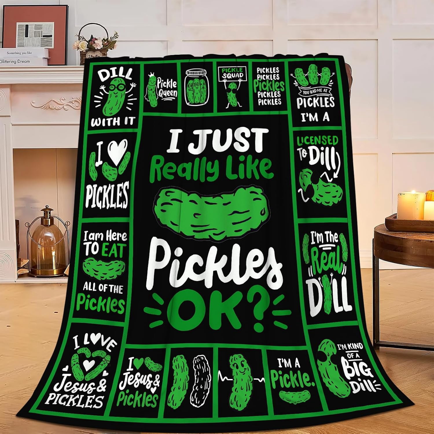 Pickle Rugs Pickle Blanket Super Soft Warm Pickle Fleece Blanket I Just Really Like ...