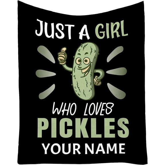 Pickle Blanket for Girls - 40x50 Inches Flannel Blankets - Soft Fuzzy Plush Throws Gift - Green Funny Throw Blanket for Couch, Sofa