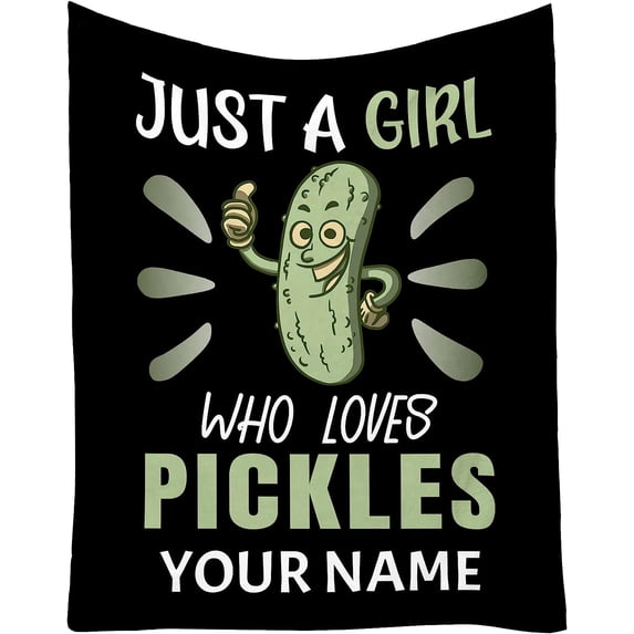 Pickle Blanket for Girls - 40x50 Inches Flannel Blankets - Soft Fuzzy Plush Throws Gift - Green Funny Throw Blanket for Couch, Sofa