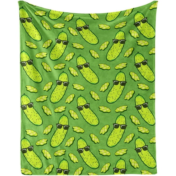 Pickle Blanket for Women Men, Cute Pickle Themed Design Printed Throw Blankets for Teens Adults Lap, Chair Sofa, Warm Soft Cozy Blanket, 50"x 60"