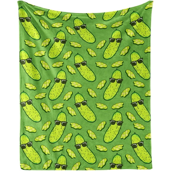 Pickle Blanket for Women Men, Cute Pickle Themed Design Printed Throw Blankets for Teens Adults Lap, Chair Sofa, Warm Soft Cozy Blanket, 50"x 60"